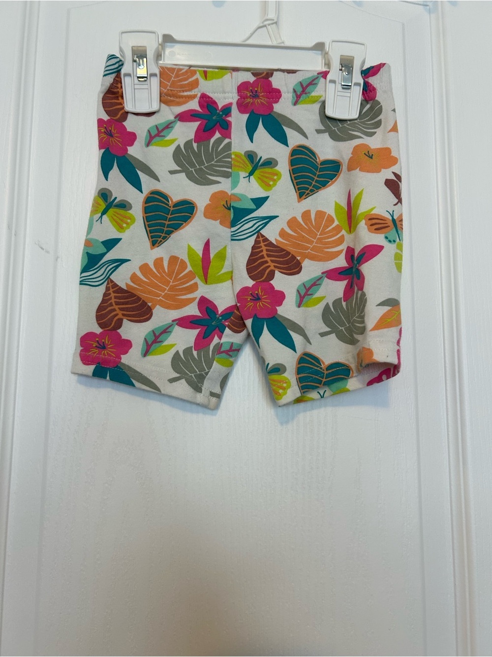 Girls Floral Tropical Biker Shorts